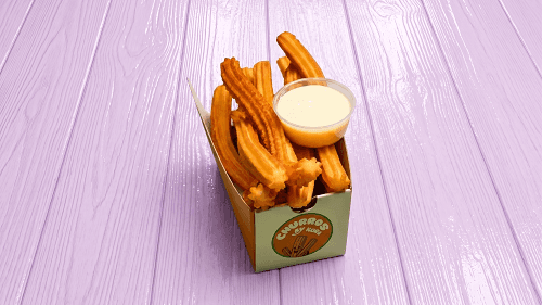 Churros me çokollatë të Bardhë Churros me çokollatë të Bardhë