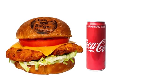 Crispy Chicken Burger + Coca Cola Crispy Chicken Burger + Coca Cola